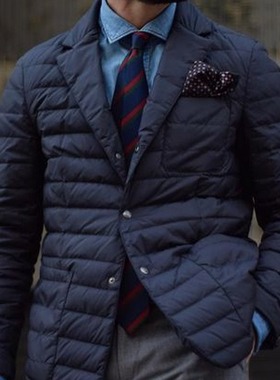 欧洲冬季男士西装棉服