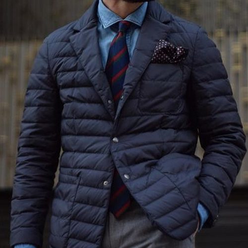 欧洲冬季男士西装棉服