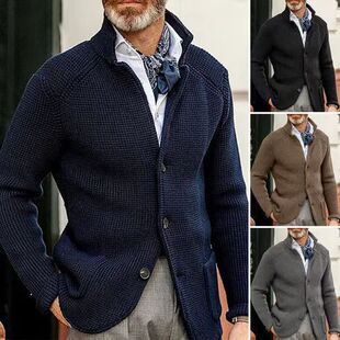 British men's knitted sweater jacket英美休闲针织毛衣男装外套