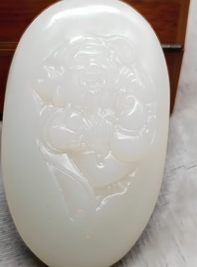 天然阿富汗玉手把件天然玉石青玉白玉和田玉挂件摆件财神送男士