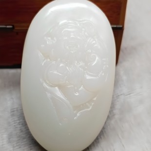 天然阿富汗玉手把件天然玉石青玉白玉和田玉挂件摆件财神送男士