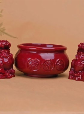 朱砂聚宝盆工艺品摆件天然紫金开业家居招财店铺装饰品客厅装饰