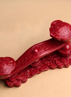 朱砂如意摆件紫金砂事事如意平安本命年办公室玄关博古架居家饰品