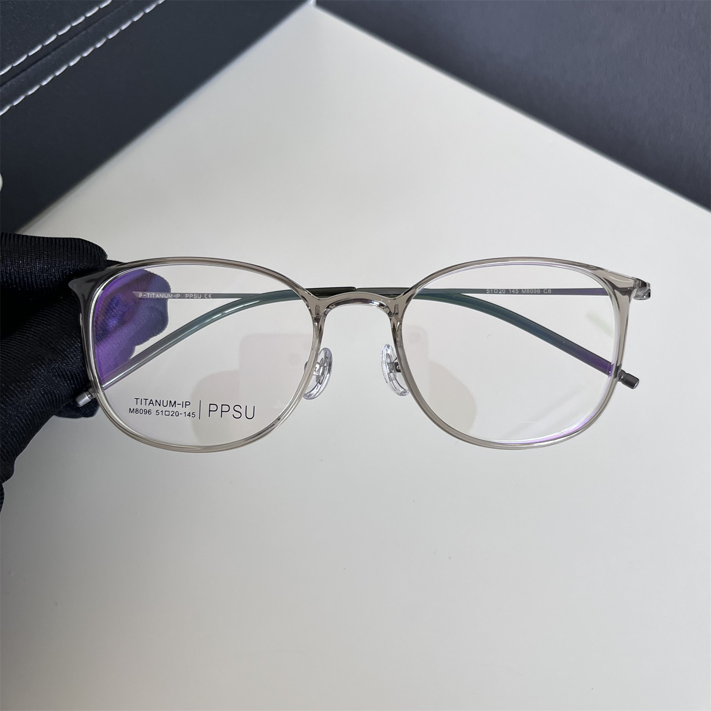 6克51口超轻扁窄框椭圆韩系半钛男女眼镜框架定制近视散光小脸潮