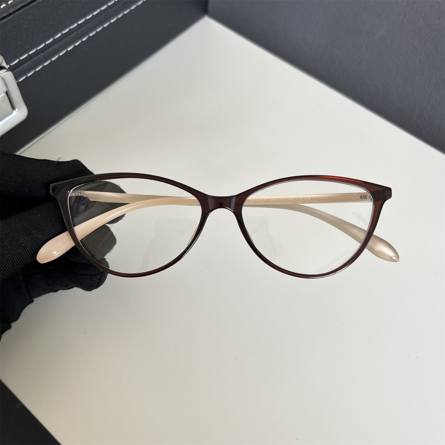 7克54时尚简约猫眼韩系细框女气质酒红色TR90眼镜框架可配近视潮