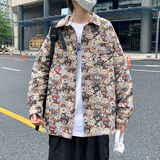 2022港风春款男长袖衬衫小熊印花百搭休闲衬衣CS70，男装衬衫，星座1013-1