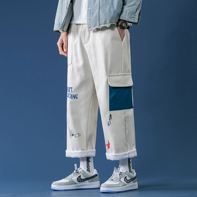 2021春款男工装裤印花宽松九分休闲裤H0631P35,男装休闲裤,星座1013-1