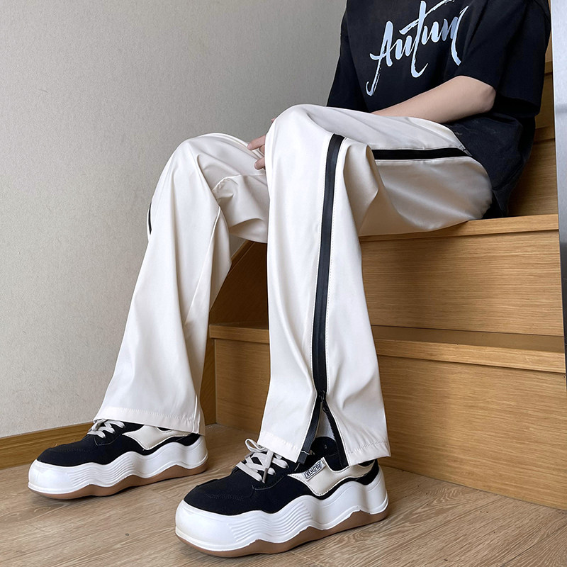 高品质夏款男休闲裤侧边拉链条纹拼接冲锋裤h2913P40,男装休闲裤,星座1013-1