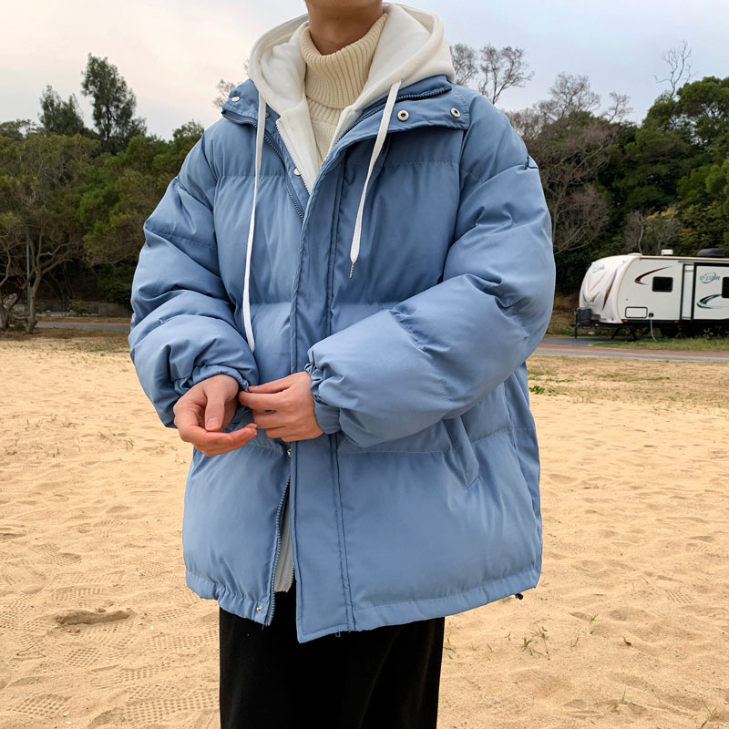 港风冬款男棉衣假两件连帽保暖面包服棉袄拉链休闲外套Y8850,男装棉衣,星座1013-1