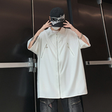高品质夏款男短袖衬衫工装双拉链衬衫百搭衬衣CS335P40，男装衬衫，星座1013-1