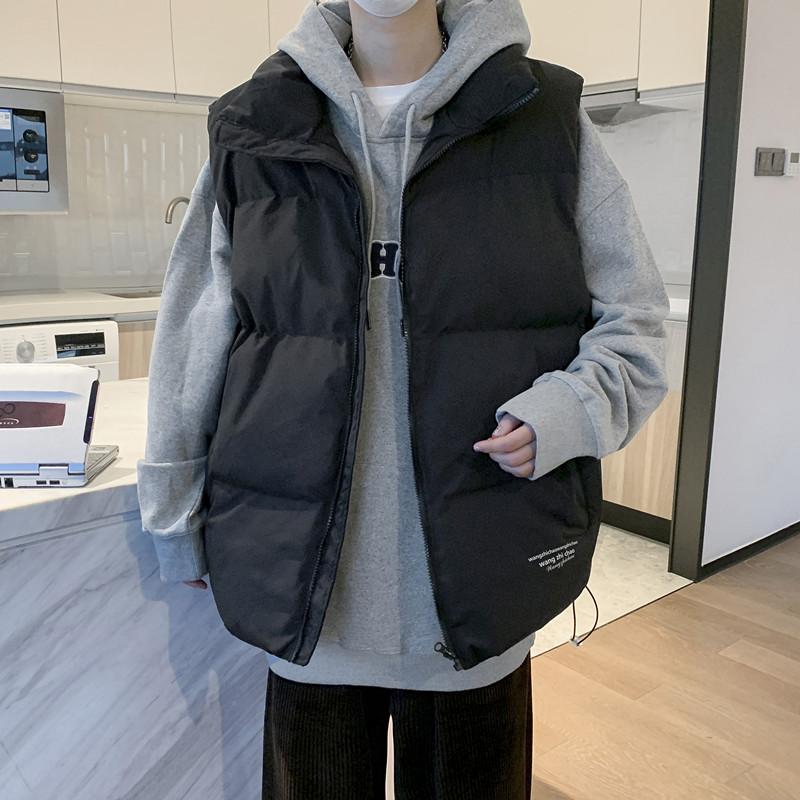 港风冬款男马甲棉衣字母印花无袖坎肩棉保暖背心外套MJ81,男装棉衣,星座1013-1