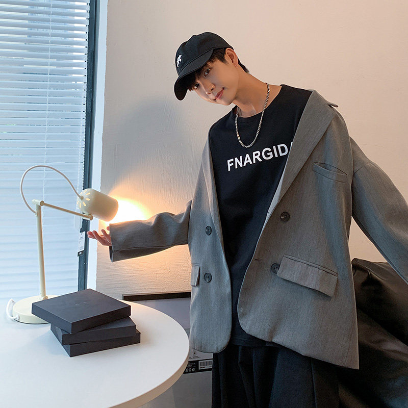 2021港风秋男西装外套单西二粒双排扣外套小西服Y331P50,男装西服,星座1013-1