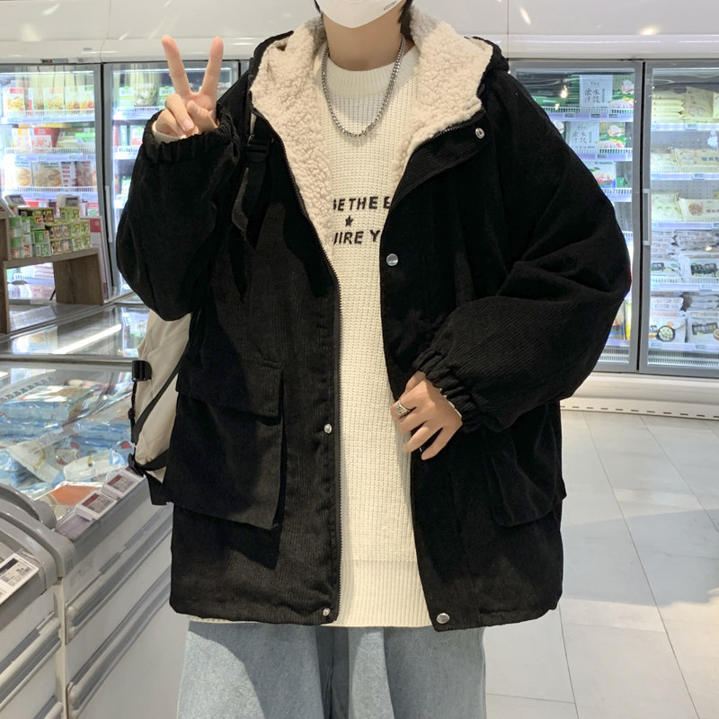 冬男棉衣连帽灯芯绒工装大口袋加绒加厚保暖棉袄外套Y7832,男装棉衣,星座1013-1
