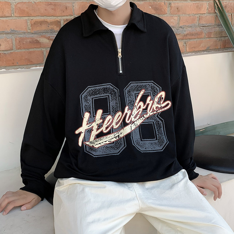 高品质秋款男卫衣拉链字母印花夹克休闲外套wy08P35,男装卫衣,星座1013-1