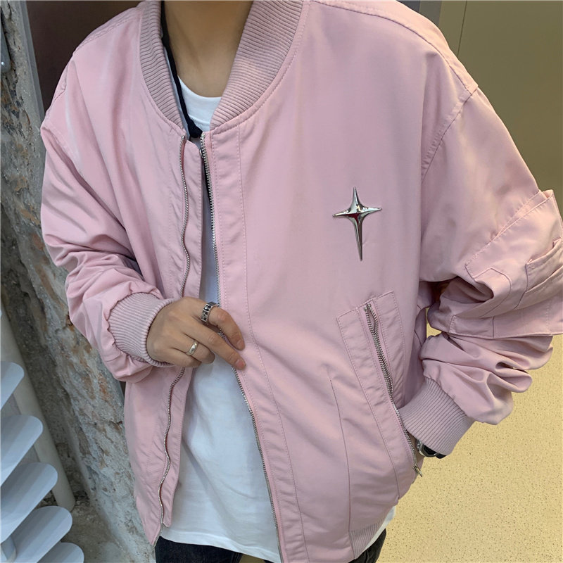 秋款男夹克立领蝴蝶褶皱十字架工装大口袋冲锋衣外套JK2533P65,男装夹克,星座1013-1