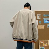 2021港风春款男夹克条纹棒球服立领拉链休闲外套JK55P45，男装夹克，星座1013-1