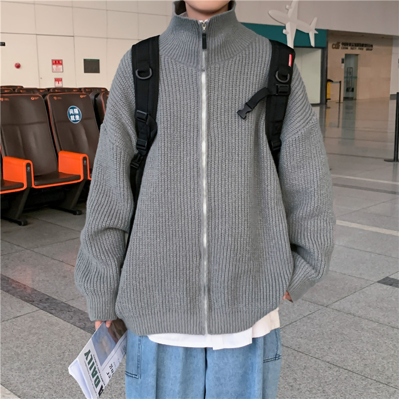 港风秋款男针织衫立领拉链毛线衣休闲外套M9035P55,男装针织衫/毛衣,星座1013-1