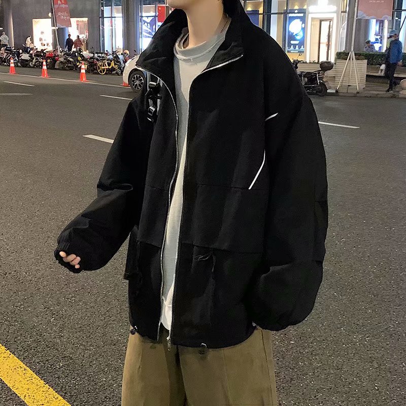 港风男工装夹克韩版潮男宽松立领抽绳休闲外套J,男装夹克,星座1013-1