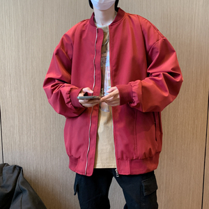 港风秋款男夹克棒球立领字母刺绣冲锋衣休闲外套JK0681 P65图片