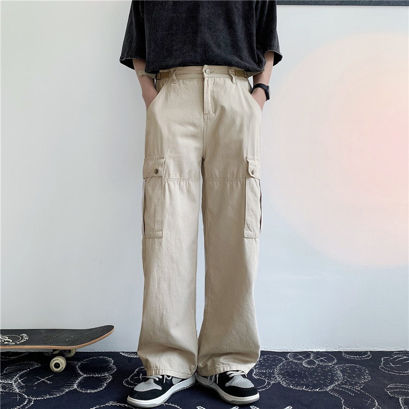 港风夏款男休闲裤工装大口袋纯棉宽松直筒长裤h3030,男装休闲裤,星座1013-1