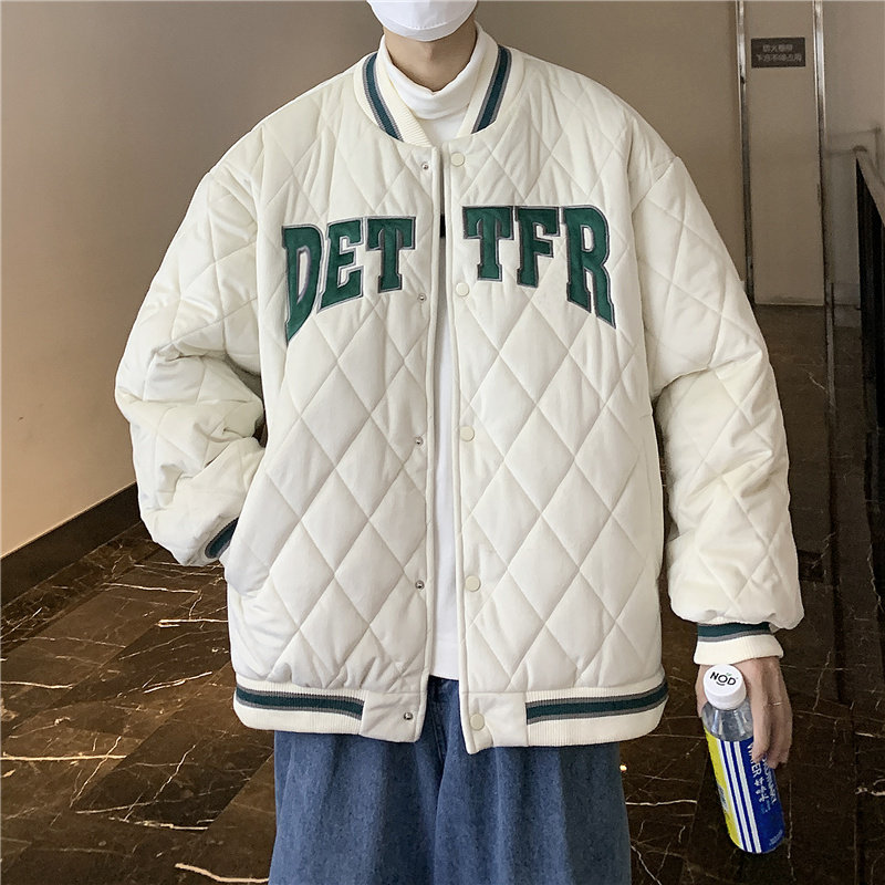 冬款男棉衣棒球立领加厚保暖字母印花条纹面包服外套Y6537,男装棉衣,星座1013-1