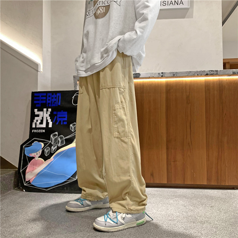 秋冬款男休闲裤工装口袋直筒宽松休闲长裤h59 P40图片