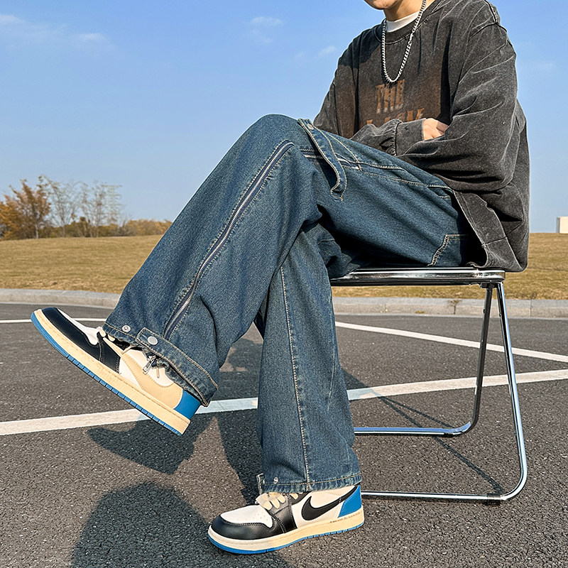 2023春款男牛仔裤工装织带拉链按扣直筒宽松长裤nk743P50,男装牛仔裤,星座1013-1