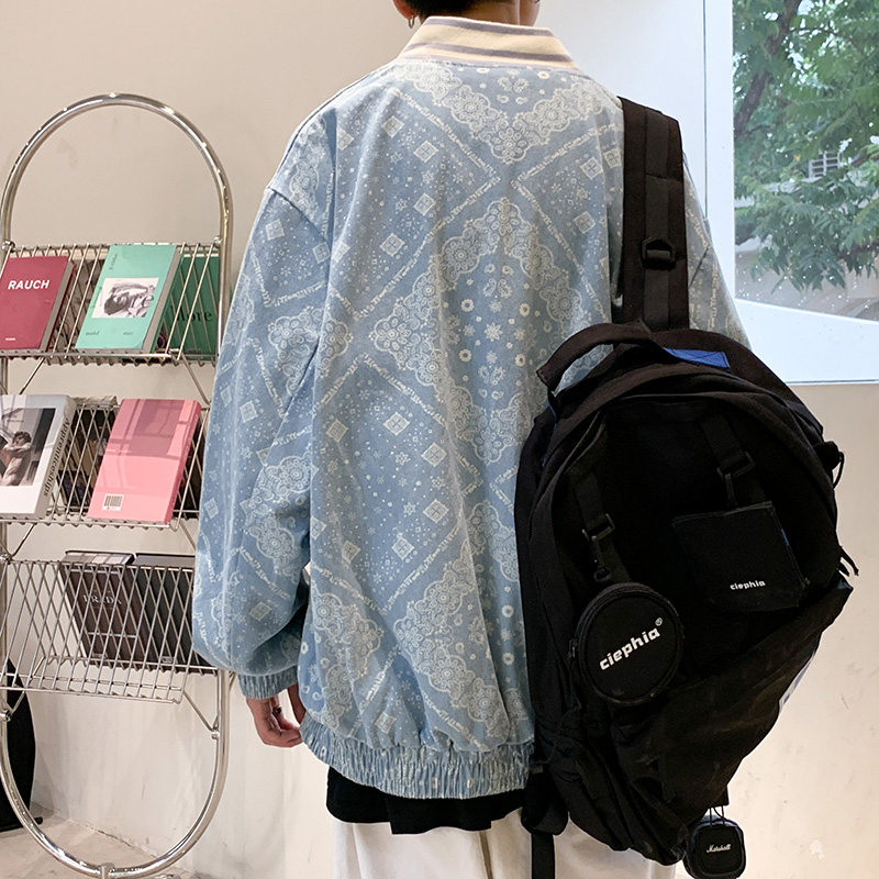 2021港风秋款男夹克字母印花棒球立领腰果印花休闲外套JK613P55,男装夹克,星座1013-1