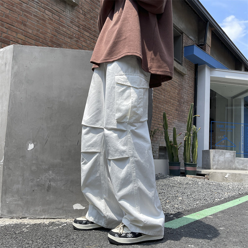 港风秋款男工装裤大口袋宽松直筒休闲长裤h0695,男装休闲裤,星座1013-1
