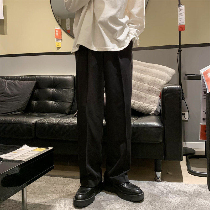 春款休闲裤男西裤宽松直筒下坠垂感长裤h7042,男装休闲裤,星座1013-1