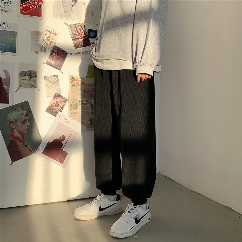 冬款男束脚休闲裤加绒加厚保暖灯芯绒直筒九分裤h323加绒,男装休闲裤,星座1013-1