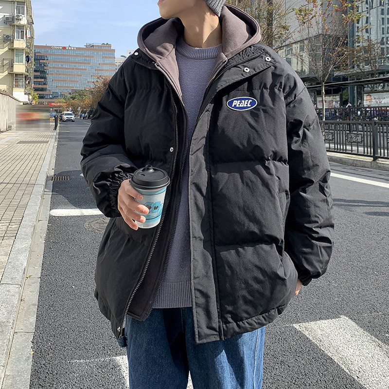 冬款男棉衣假两件连帽克莱因蓝加厚保暖贴标棉袄外套Y753,男装棉衣,星座1013-1