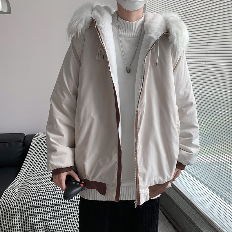 港风冬款男棉衣连帽毛领纯棉加绒加厚保暖棉袄外套Y9905,男装棉衣,星座1013-1