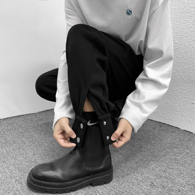 2022港风春款男裤小脚西裤束脚纽扣休闲九分裤h2988P40,男装休闲裤,星座1013-1