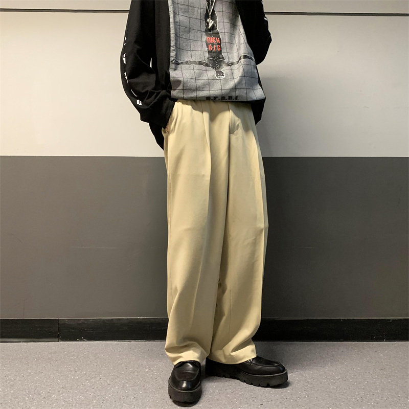 春款休闲裤男西裤宽松直筒下坠垂感长裤h7042,男装休闲裤,星座1013-1
