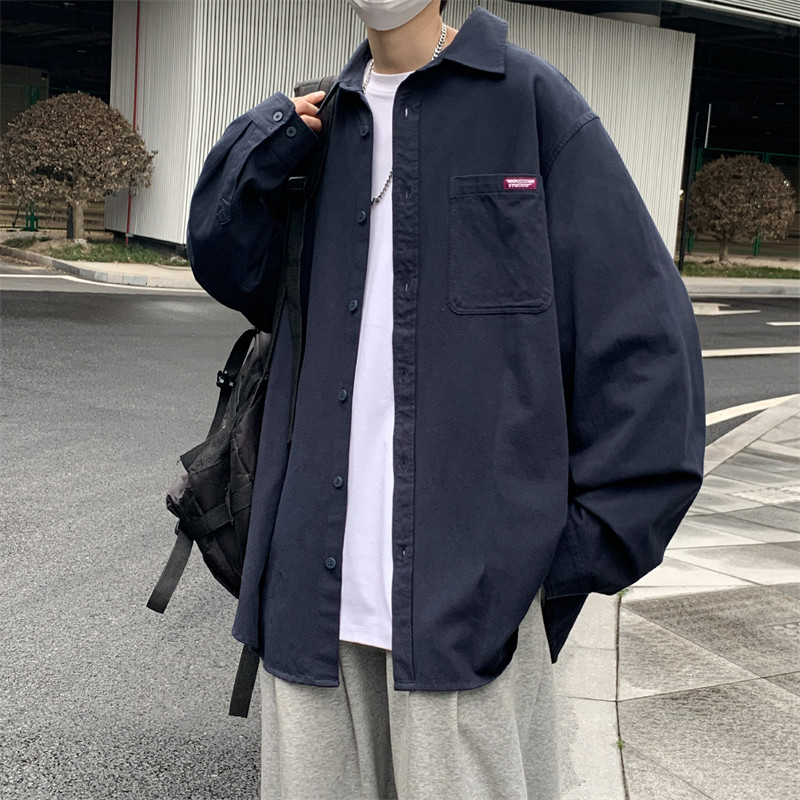 高品质夏款男长袖衬衫字母贴标纯棉衬衣CS024P45,男装衬衫,星座1013-1