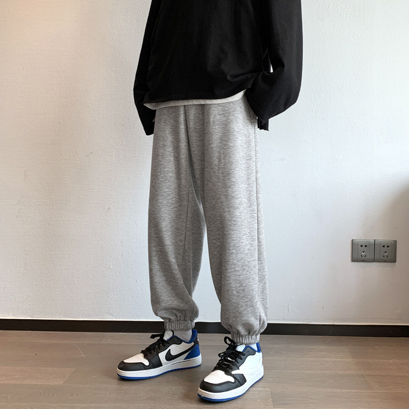 加绒加厚冬款男束脚卫裤保暖情侣女休闲九分裤h89加绒,男装休闲裤,星座1013-1