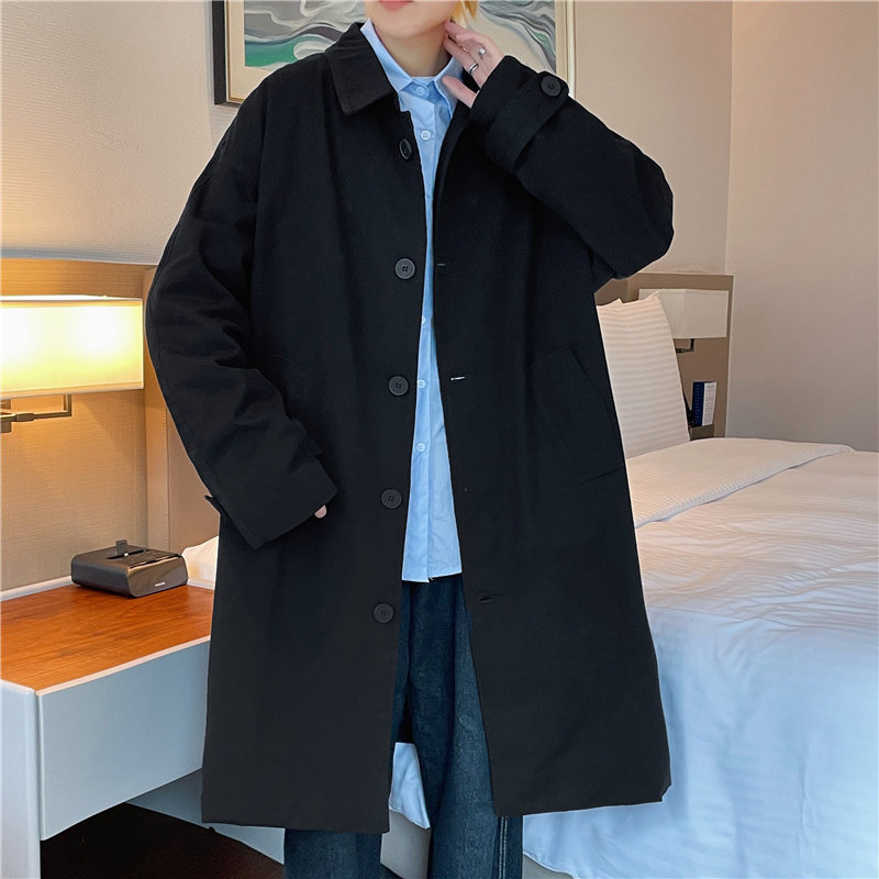 oversize风衣男春秋季2025中长款日系工装cityboy大衣克苏鲁外套图片
