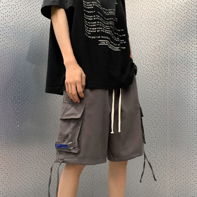 港风夏款男短裤工装裤大口袋抽绳纯棉五分马休闲马裤D928P38,男装休闲裤,星座1013-1