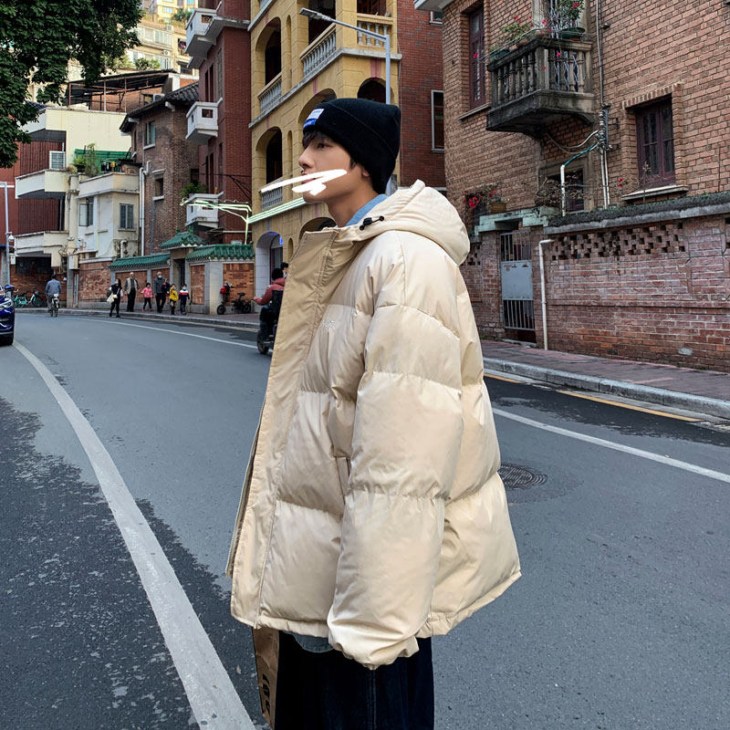 港风情侣款冬棉衣连帽宽松棉服加厚字母印花外套面包服M8808,男装棉衣,星座1013-1