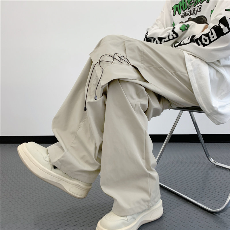 港风秋款男工装裤大口袋抽绳束脚休闲冲锋裤长裤h4512P45,男装休闲裤,星座1013-1