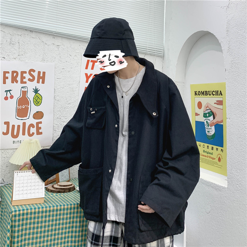 2021港风秋男工装夹克宽松抽绳夹克衫休闲外套JK117P55,男装夹克,星座1013-1