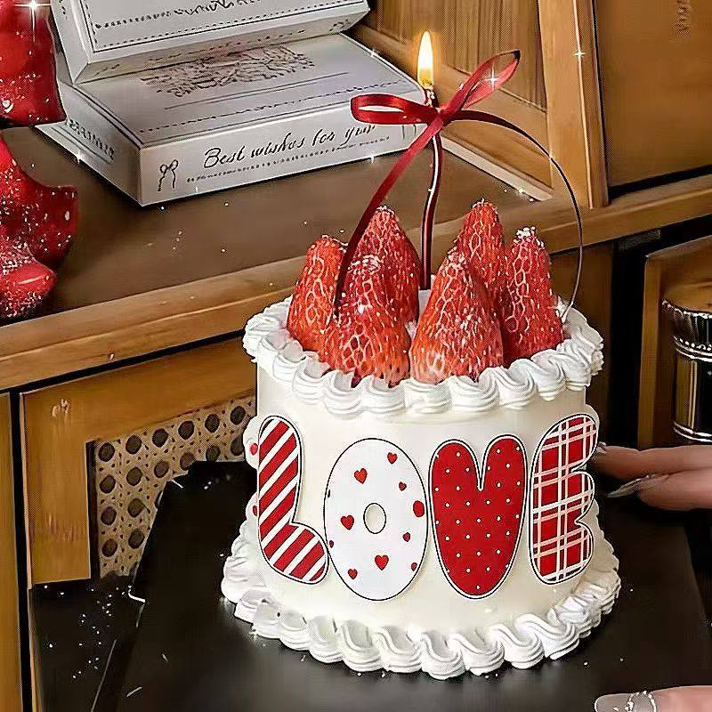 可食用巧克力蛋糕装饰LOVE字母奶油花边生日蛋糕高颜值diy,节庆用品/礼品,蛋糕/烘焙装饰用品,淘宝优惠券,粉丝福利购,淘宝优惠卷