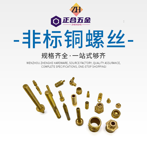 非标铜螺丝定做异形件铜螺柱螺栓纯铜内六角铜柱螺丝螺杆五金加工