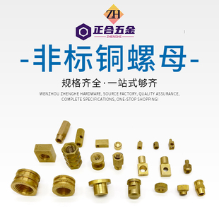异形非标件精密铜件螺母加工定制数控车铣加工螺母螺栓紧固件