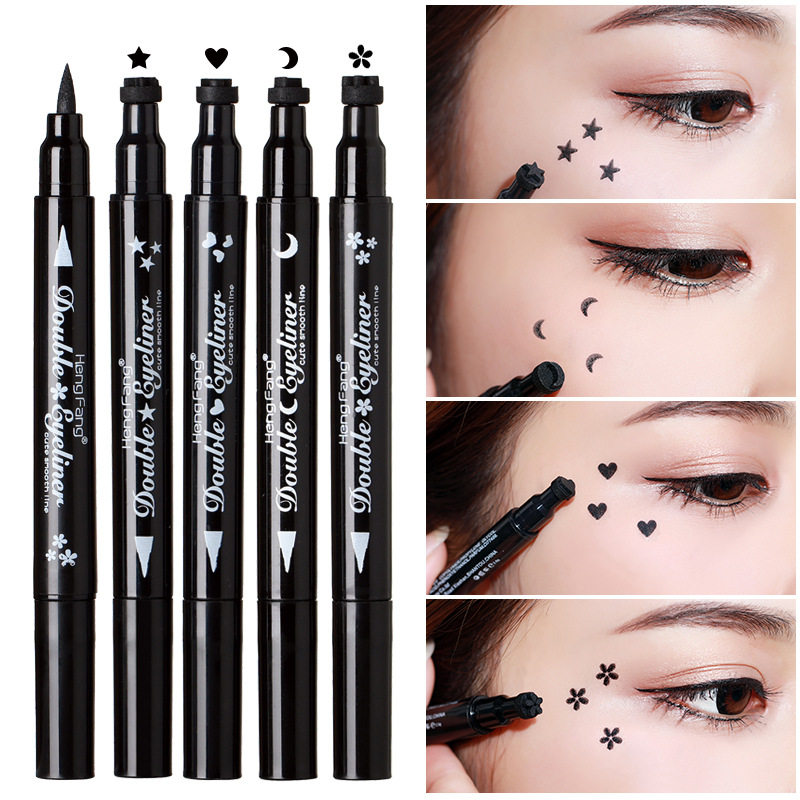 恒芳曼诗丽眼影液眼线液印章双头不点缀星星眼线笔防红色水女