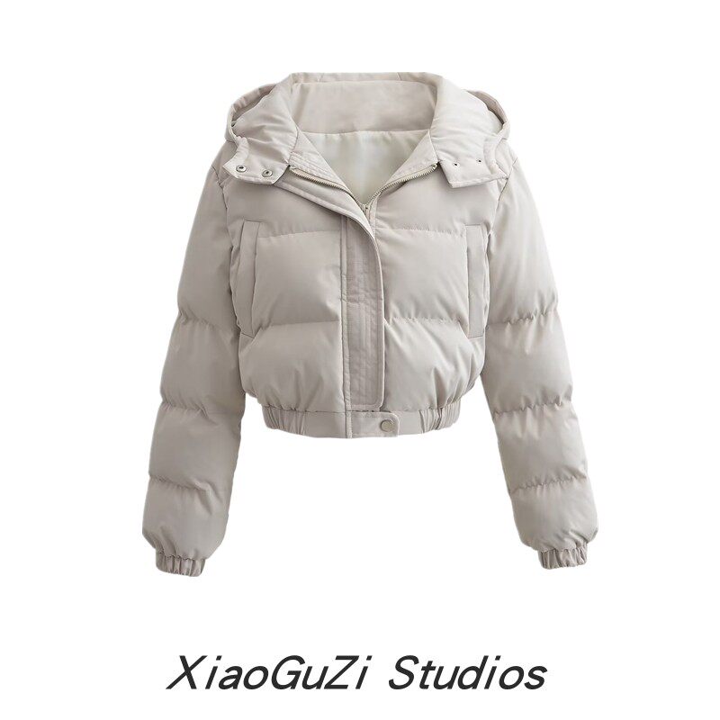 小谷姿欧美风收腰连帽加厚棉衣冬季保暖防风宽松双口袋设计棉服女,女装/女士精品,棉衣/棉服,淘宝优惠券,粉丝福利购,淘宝优惠卷
