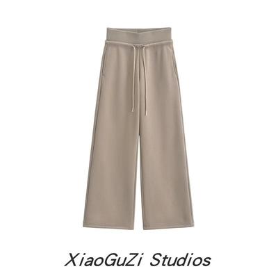 阔腿裤休闲高腰螺纹长裤直筒裤