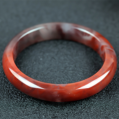 桂林鸡血玉手镯冰种大红袍贵妃料55圈口正品广西天然玉石玉镯子女