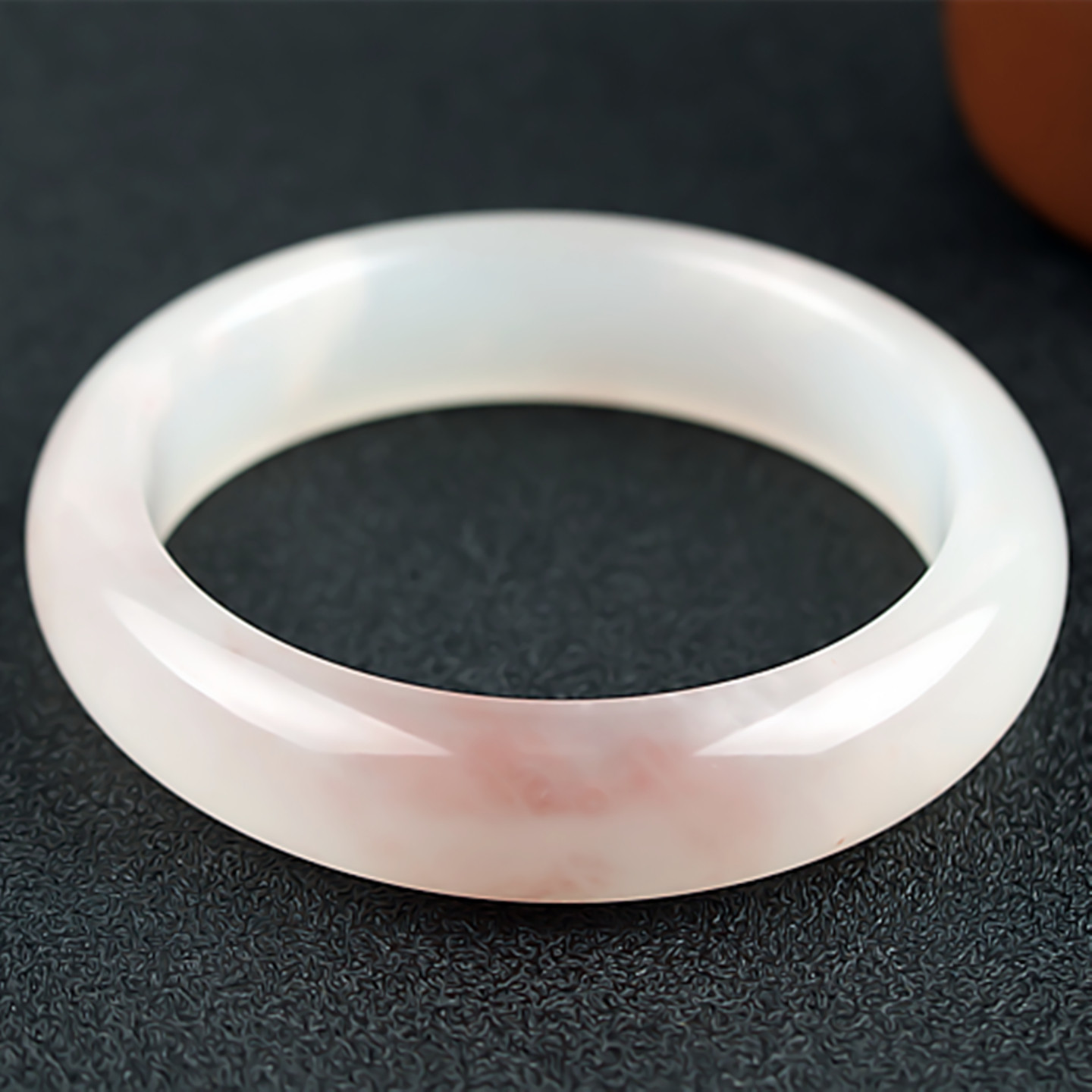 收藏级 桂林鸡血玉手镯冰种粉色贵妃料54圈口正品天然玉石镯子女